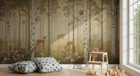 A drifting bear silhouette moves deeper into the Warm Sun wall mural scene