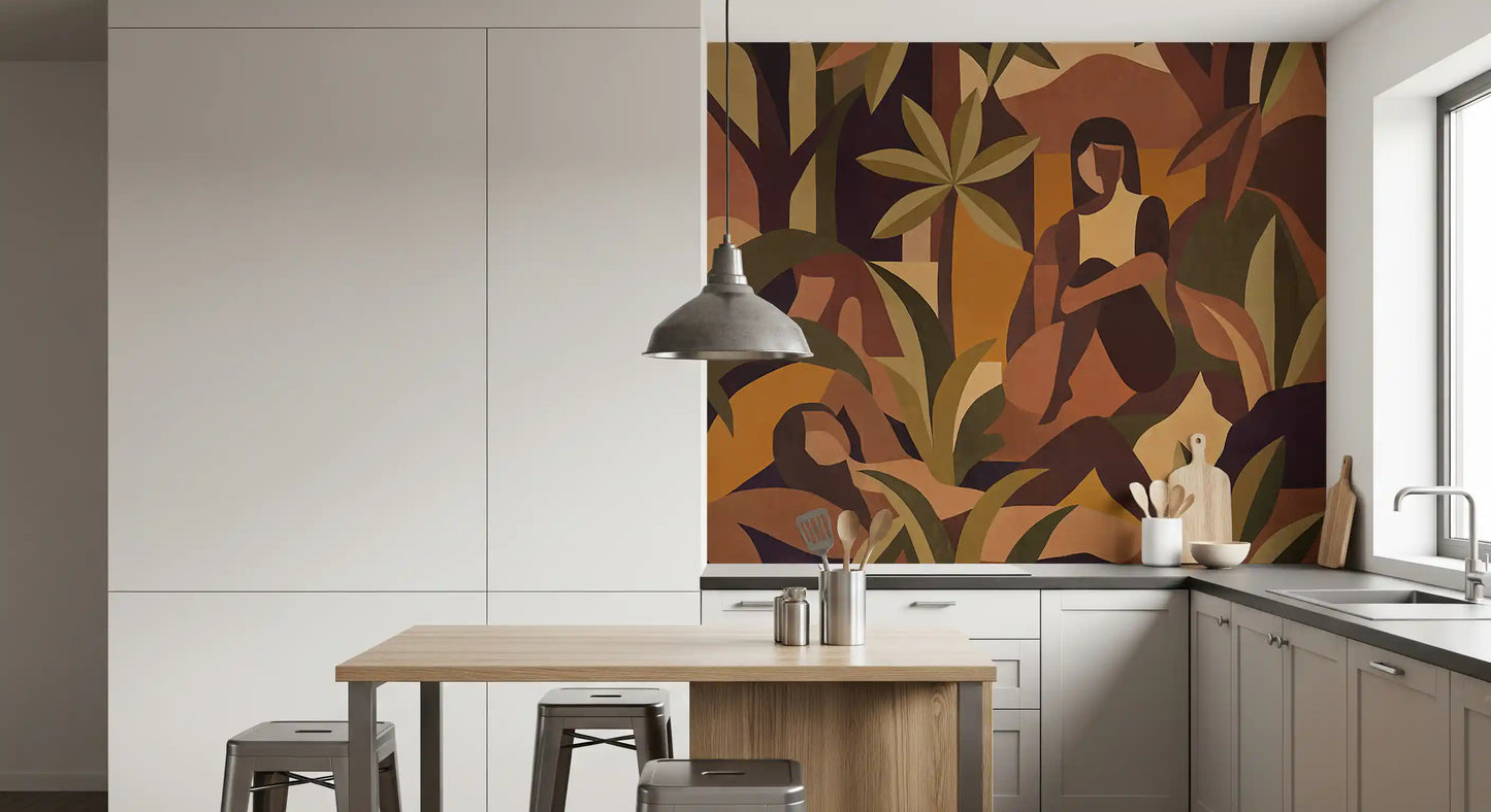 Amber Bloom Wall Mural