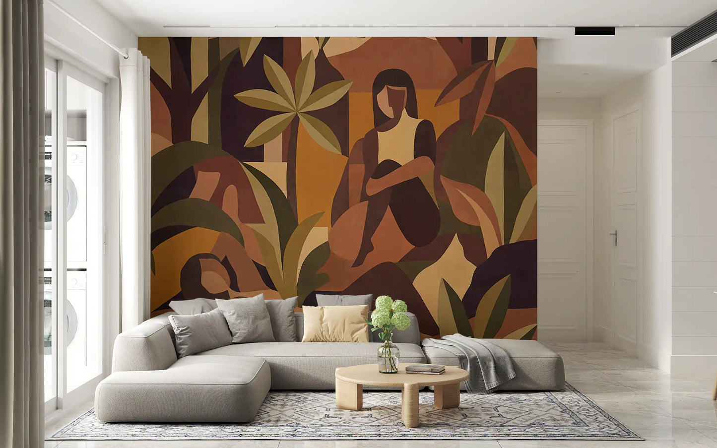 Amber Bloom Wall Mural