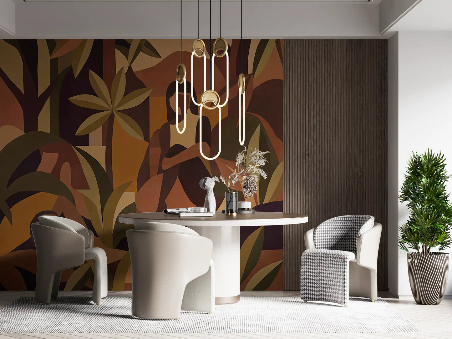 Amber Bloom Wall Mural