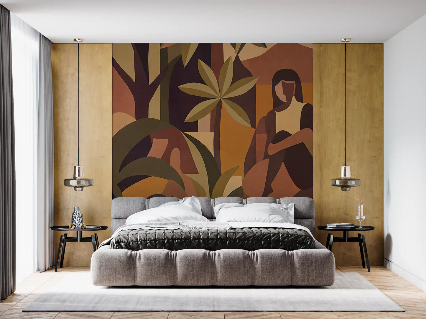 Amber Bloom Wall Mural