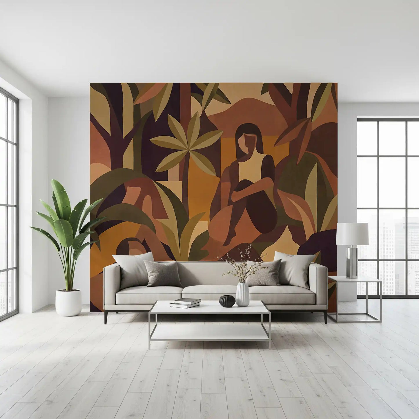 Amber Bloom Wall Mural
