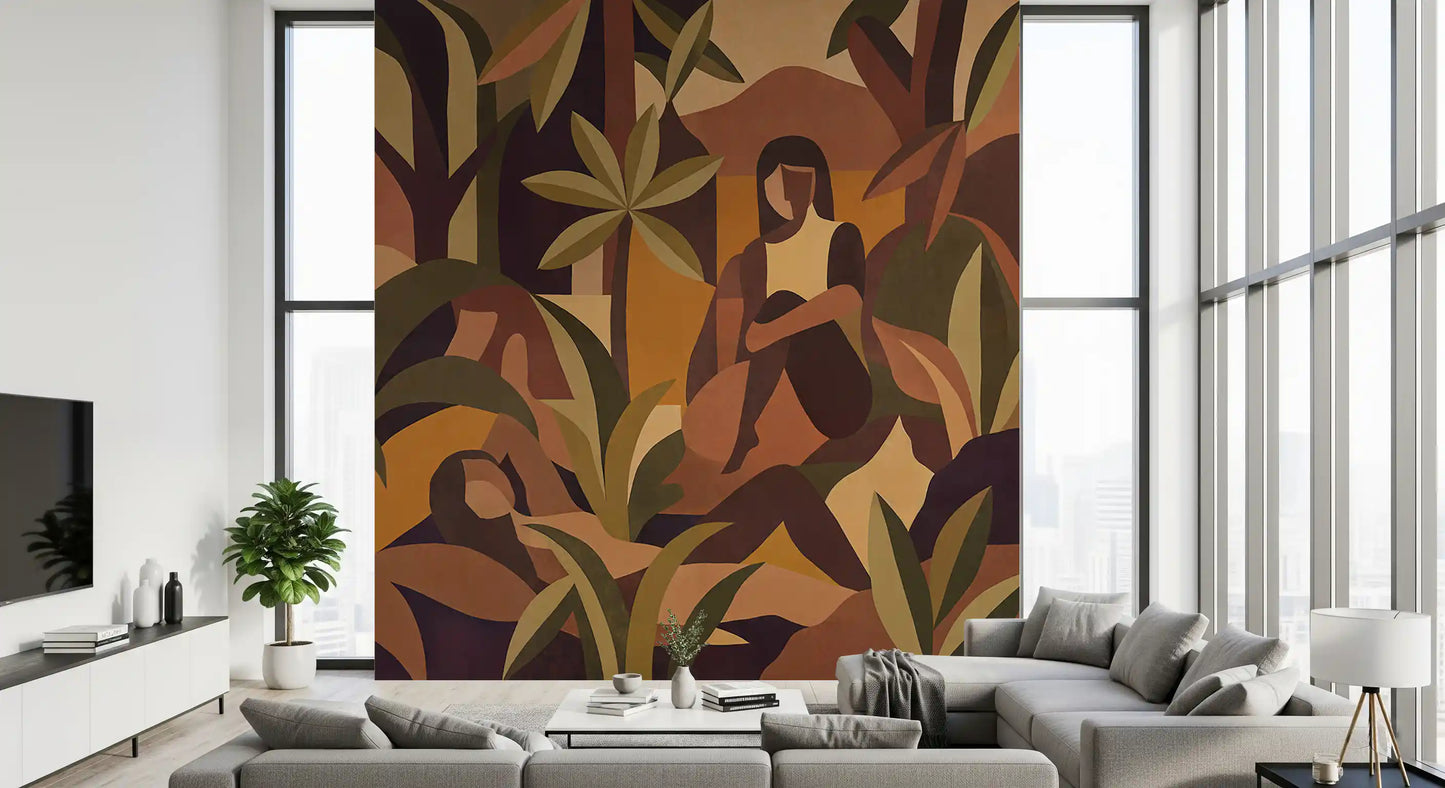 Amber Bloom Wall Mural