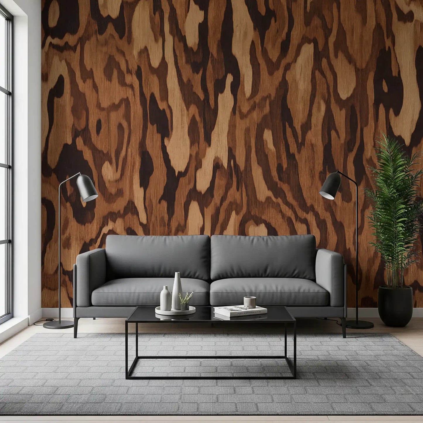 Ettore Walnut Wall Mural