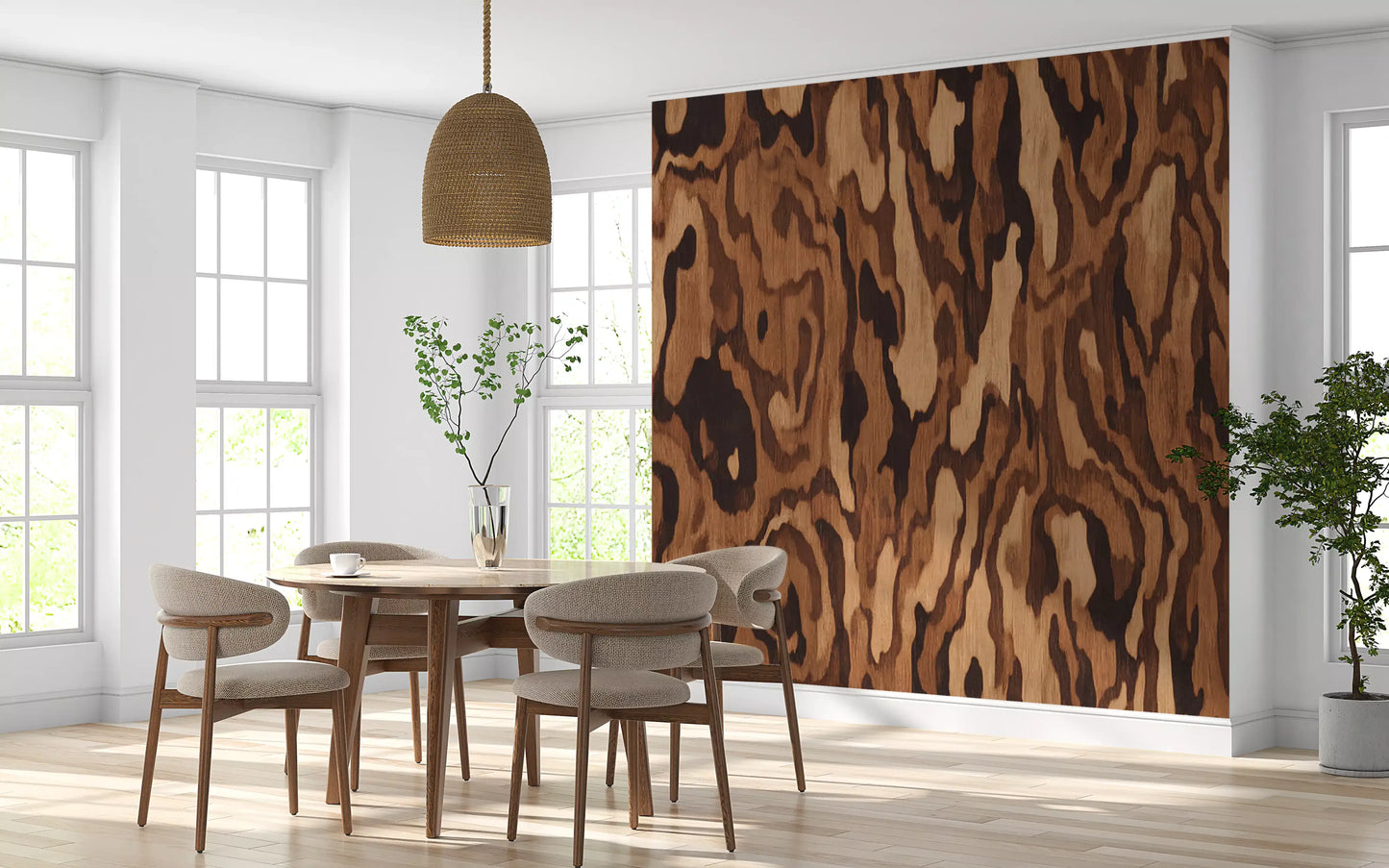 Ettore Walnut Wall Mural