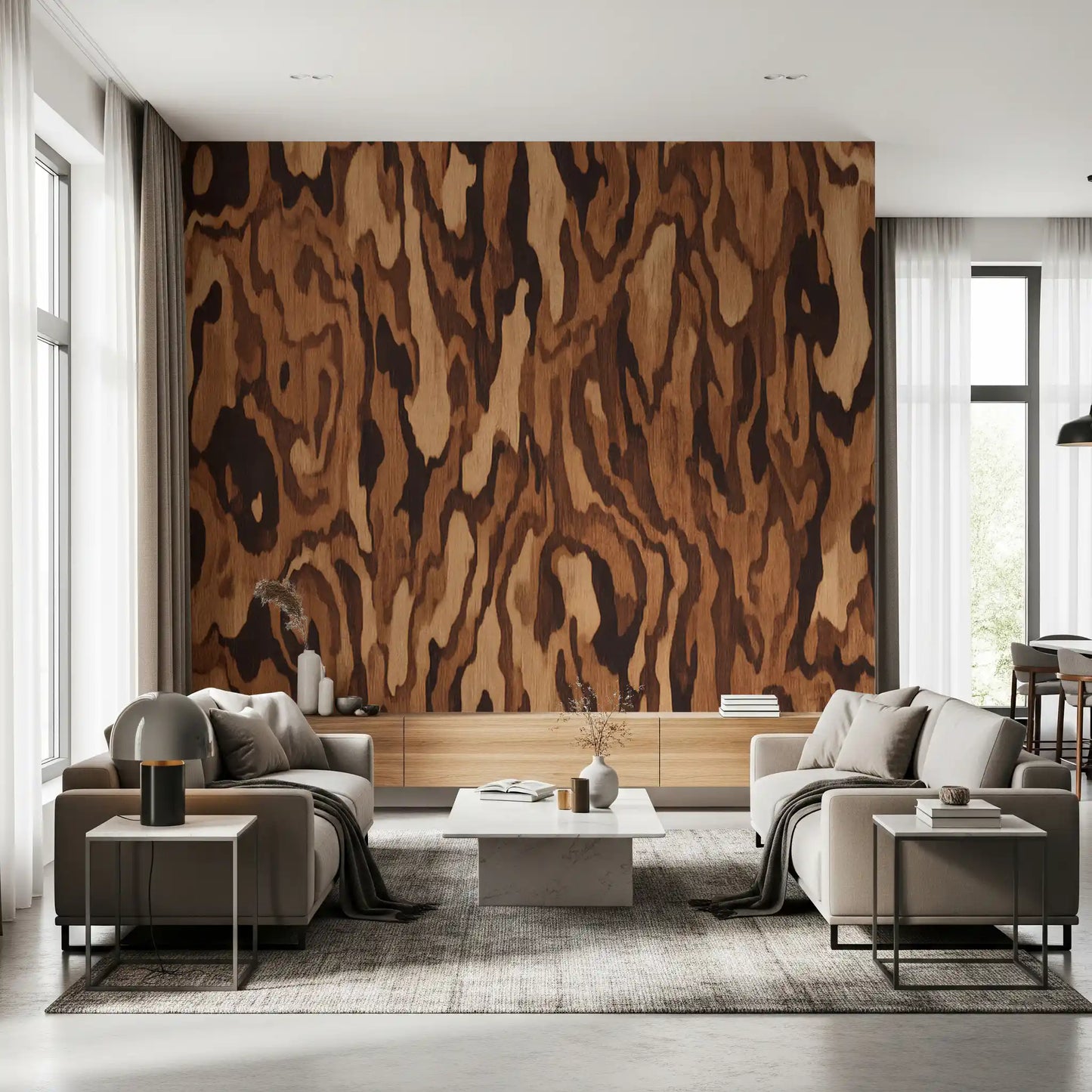 Ettore Walnut Wall Mural