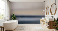 bathroom  nook lined with the painterly Rotko Ash wall mural
