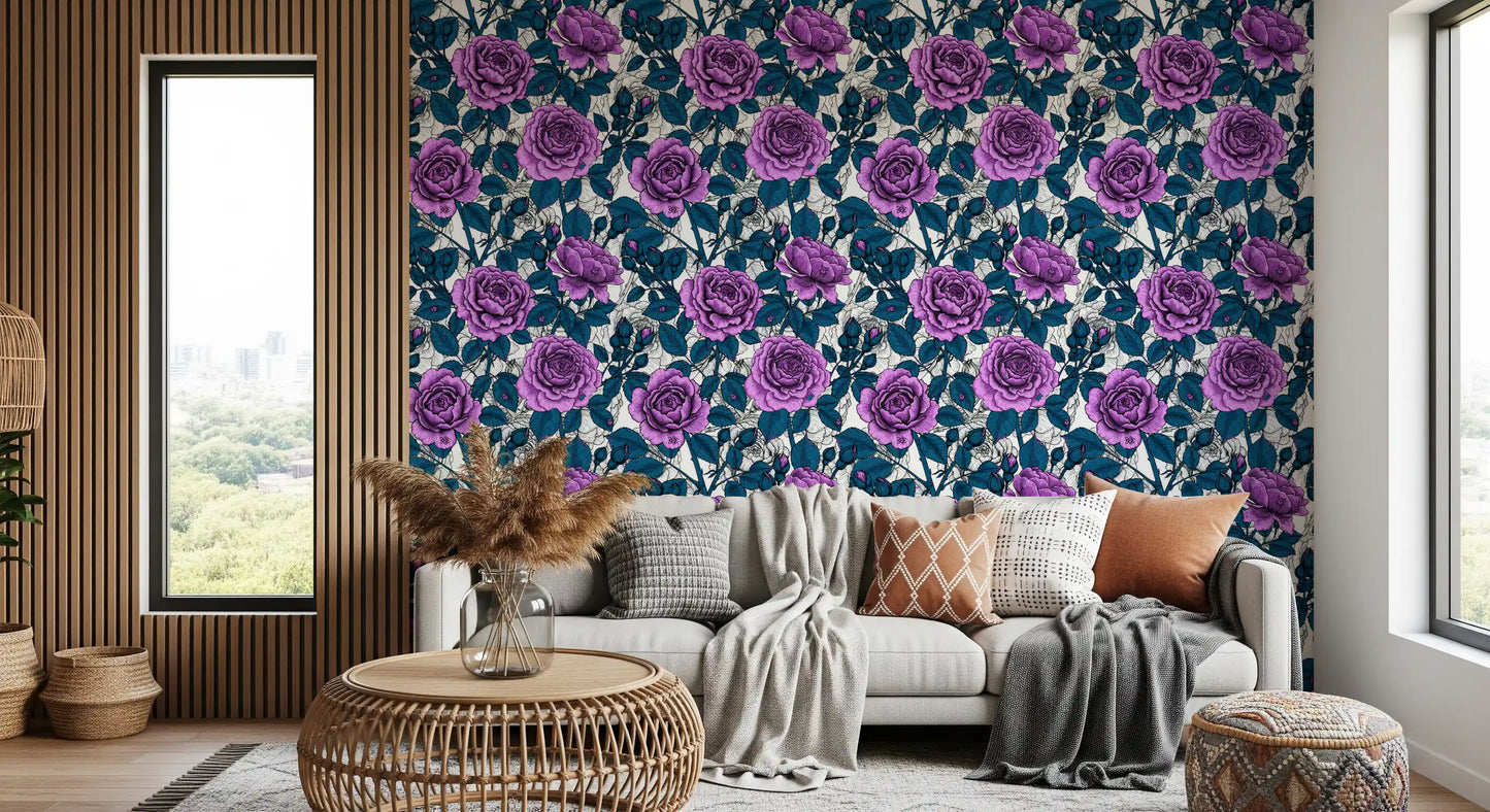 Violet rose garden Wallpaper⁠