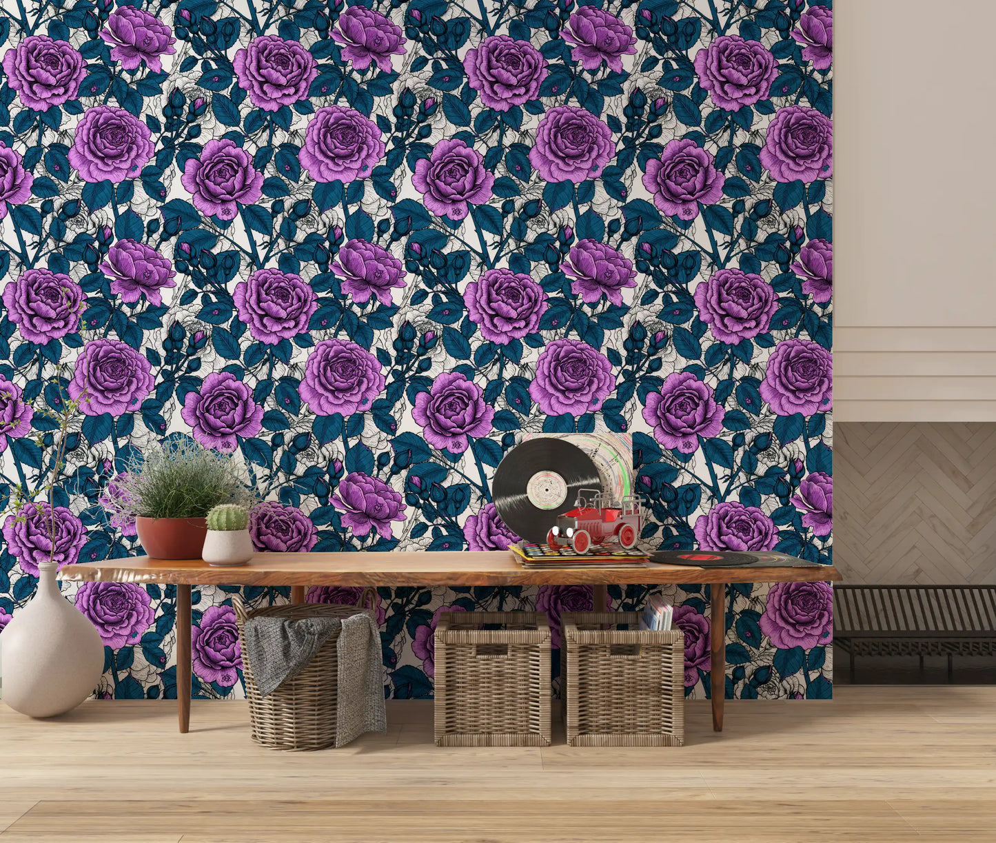 Violet rose garden Wallpaper⁠