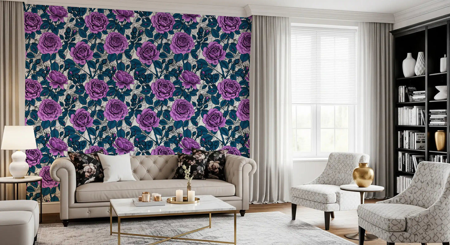 Violet rose garden Wallpaper⁠