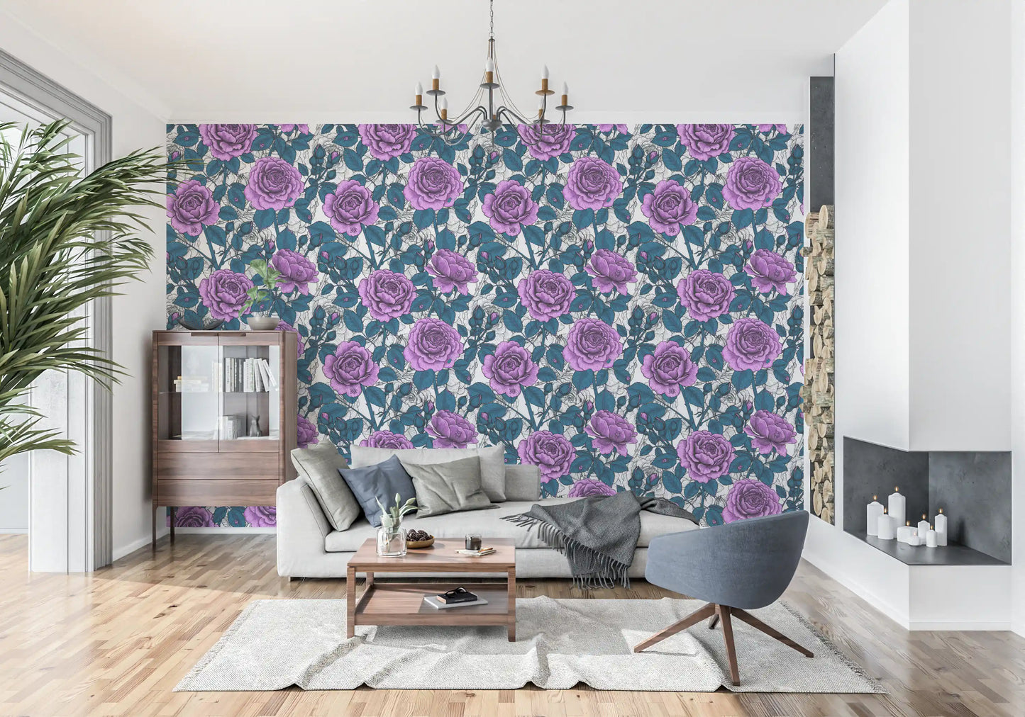 Violet rose garden Wallpaper⁠