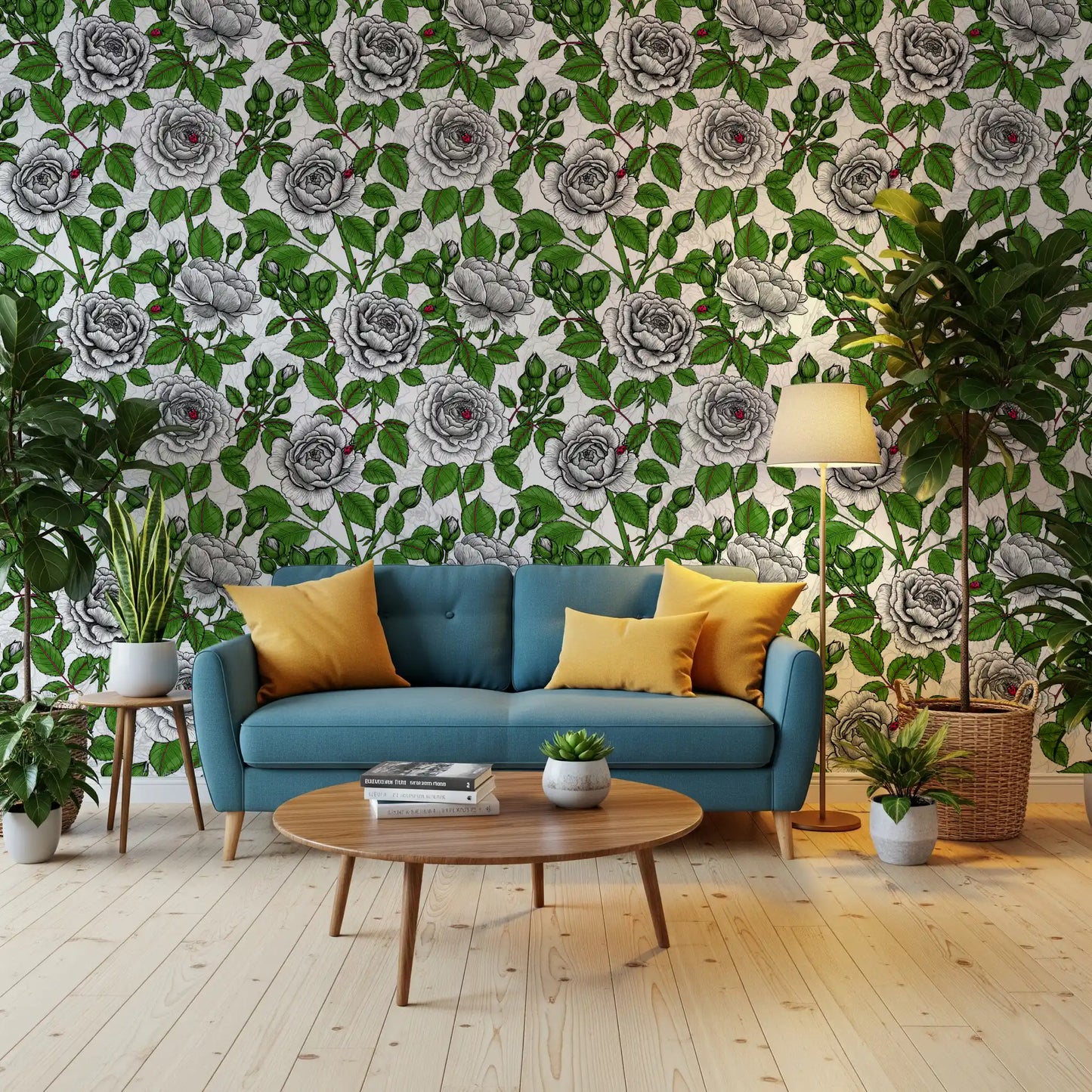 White rose garden Wallpaper⁠