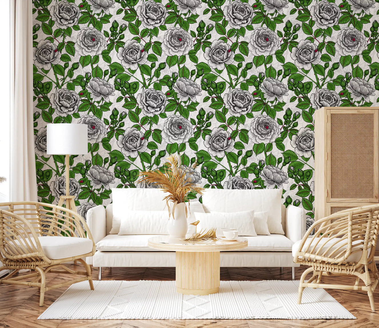 White rose garden Wallpaper⁠