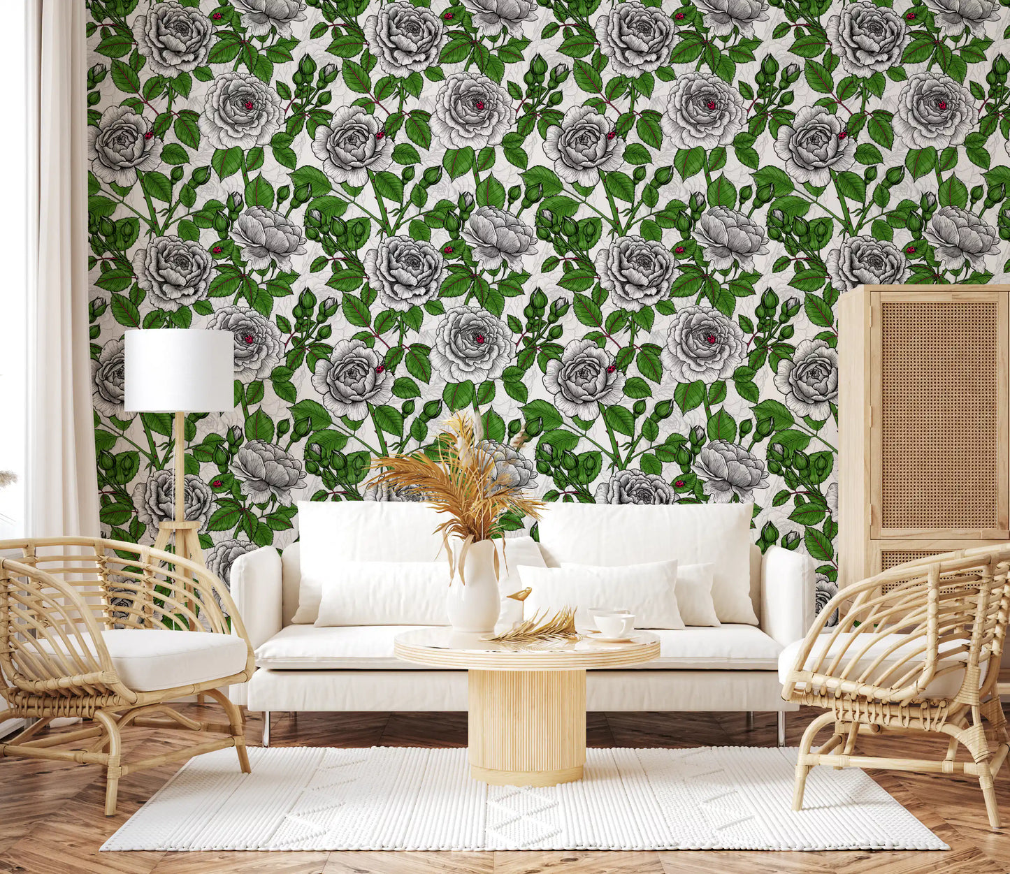 White rose garden Wallpaper⁠