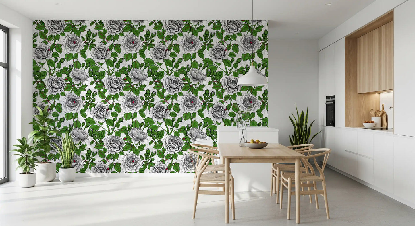 White rose garden Wallpaper⁠