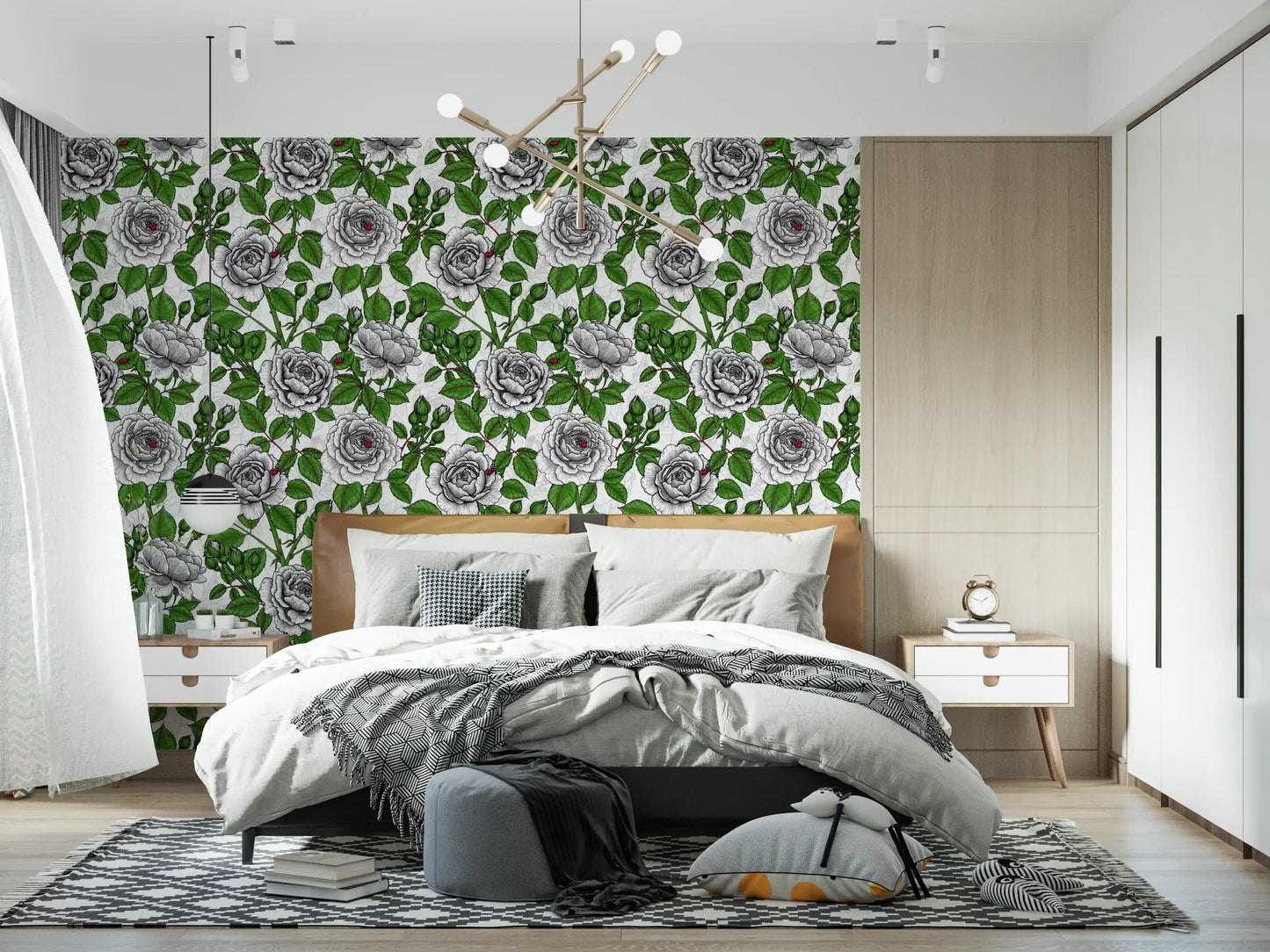 White rose garden Wallpaper⁠