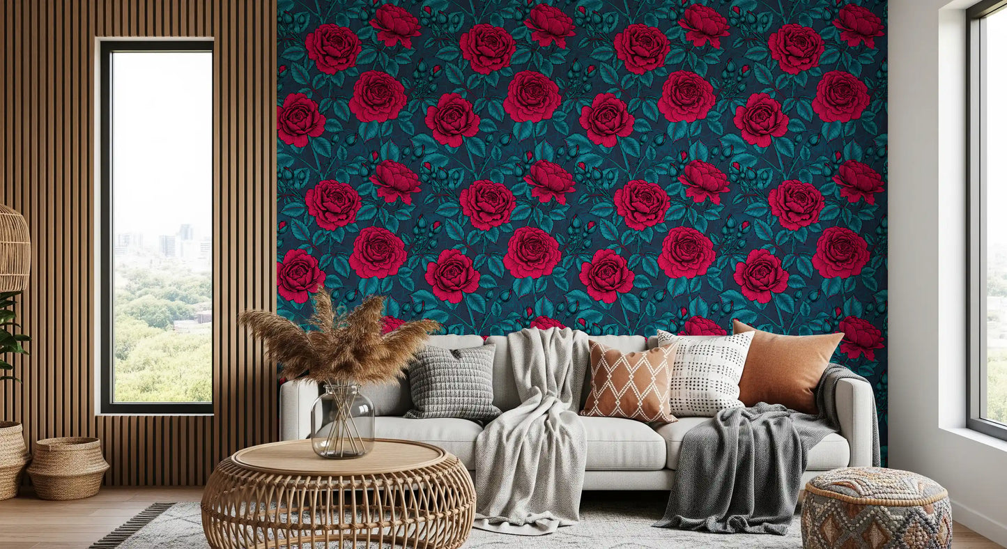Nocturnal Rose Garden Wallpaper⁠