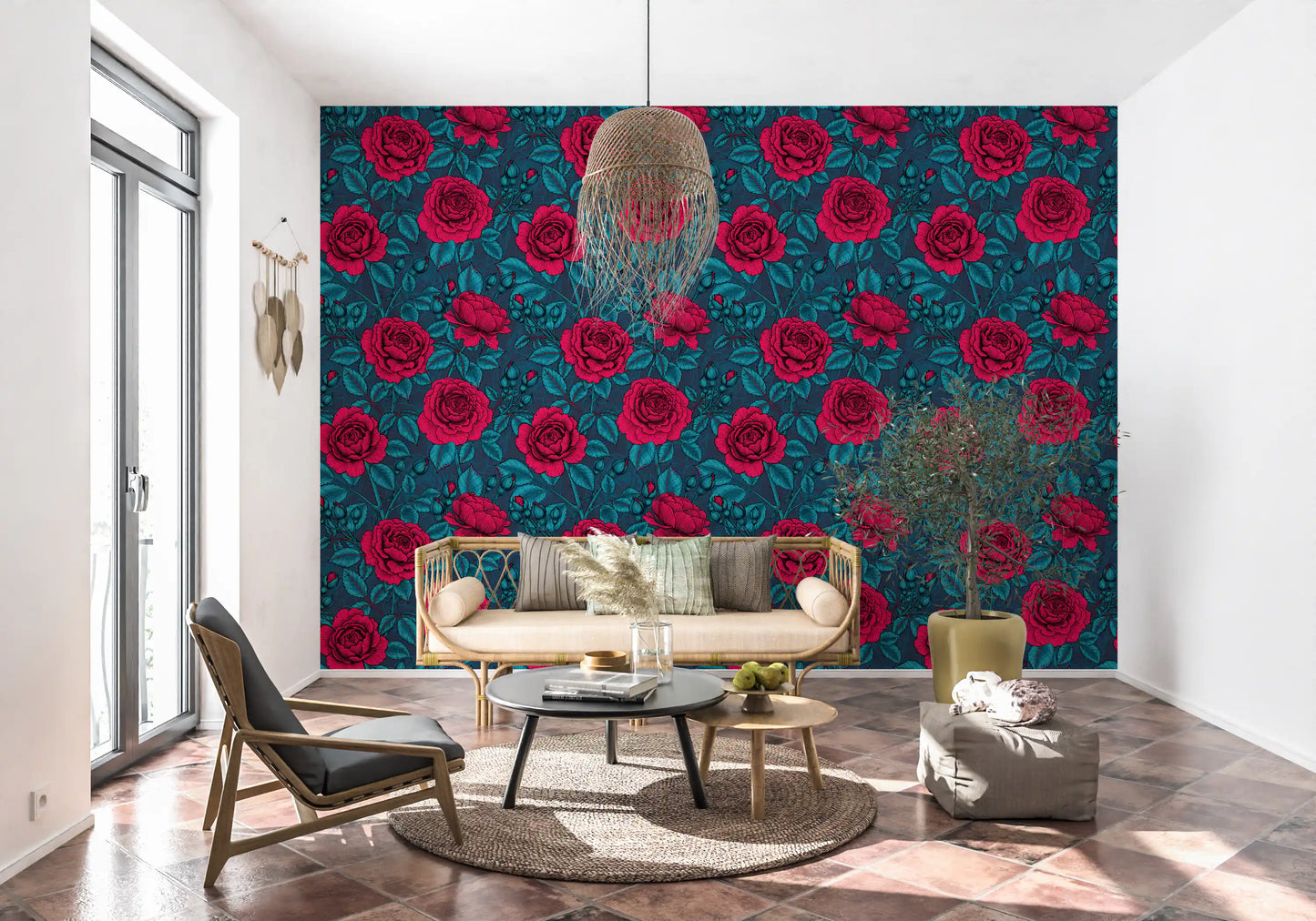 Nocturnal Rose Garden Wallpaper⁠