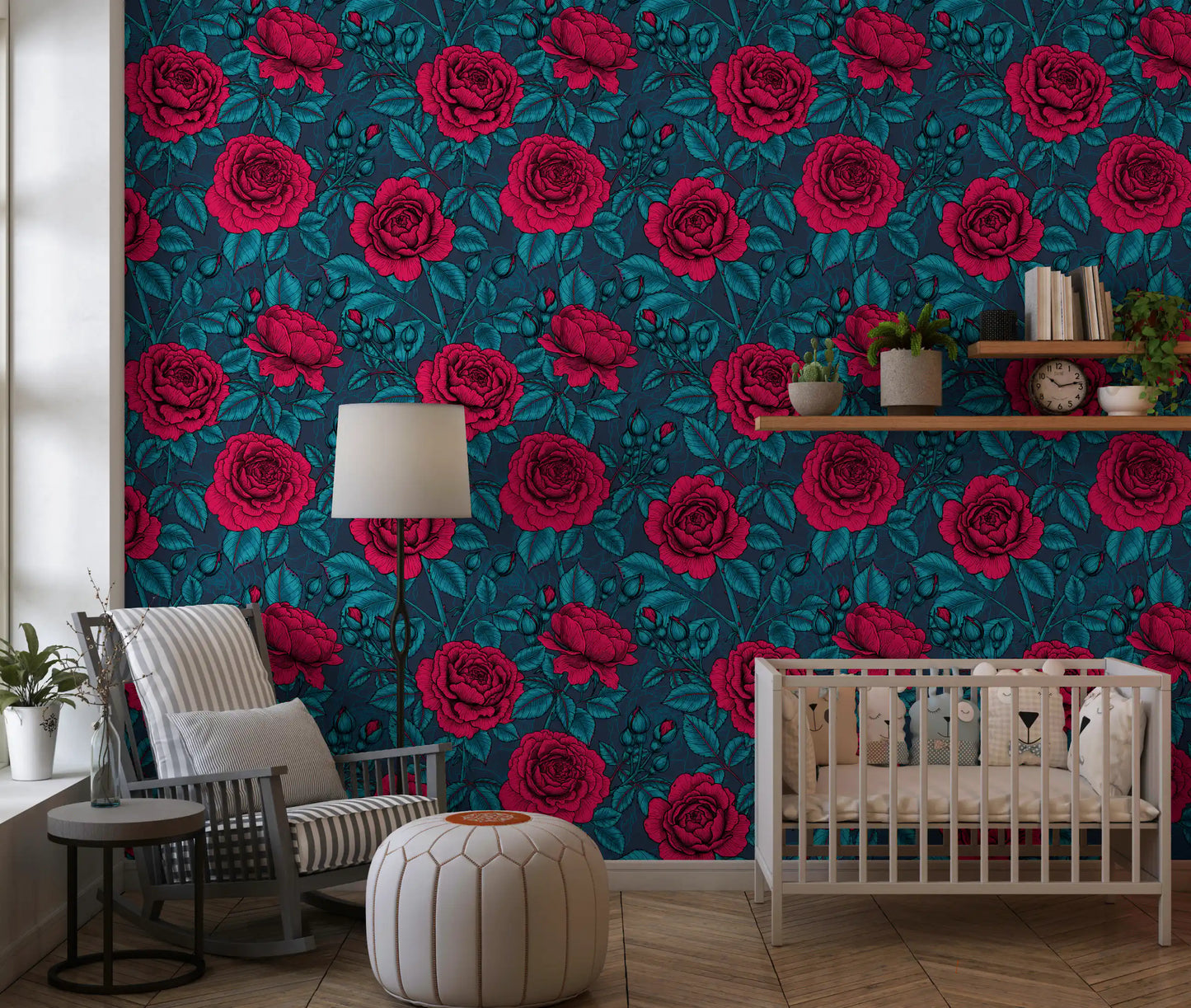 Nocturnal Rose Garden Wallpaper⁠