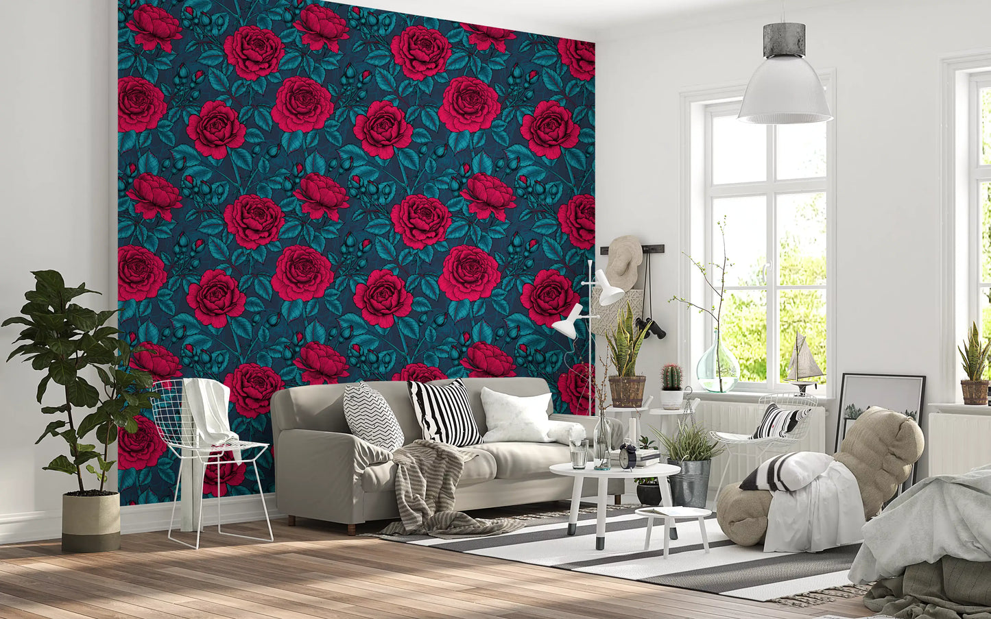 Nocturnal Rose Garden Wallpaper⁠
