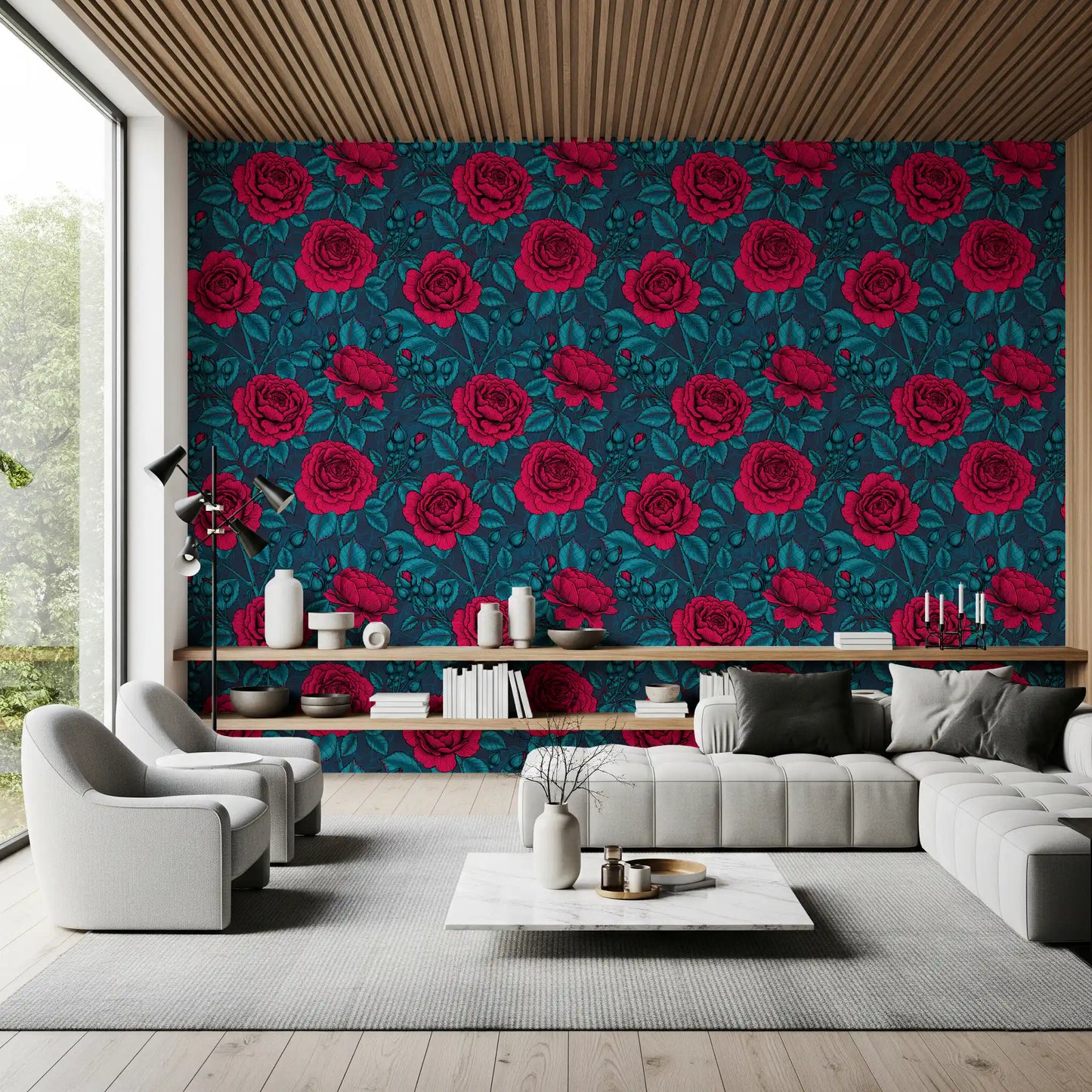 Nocturnal Rose Garden Wallpaper⁠