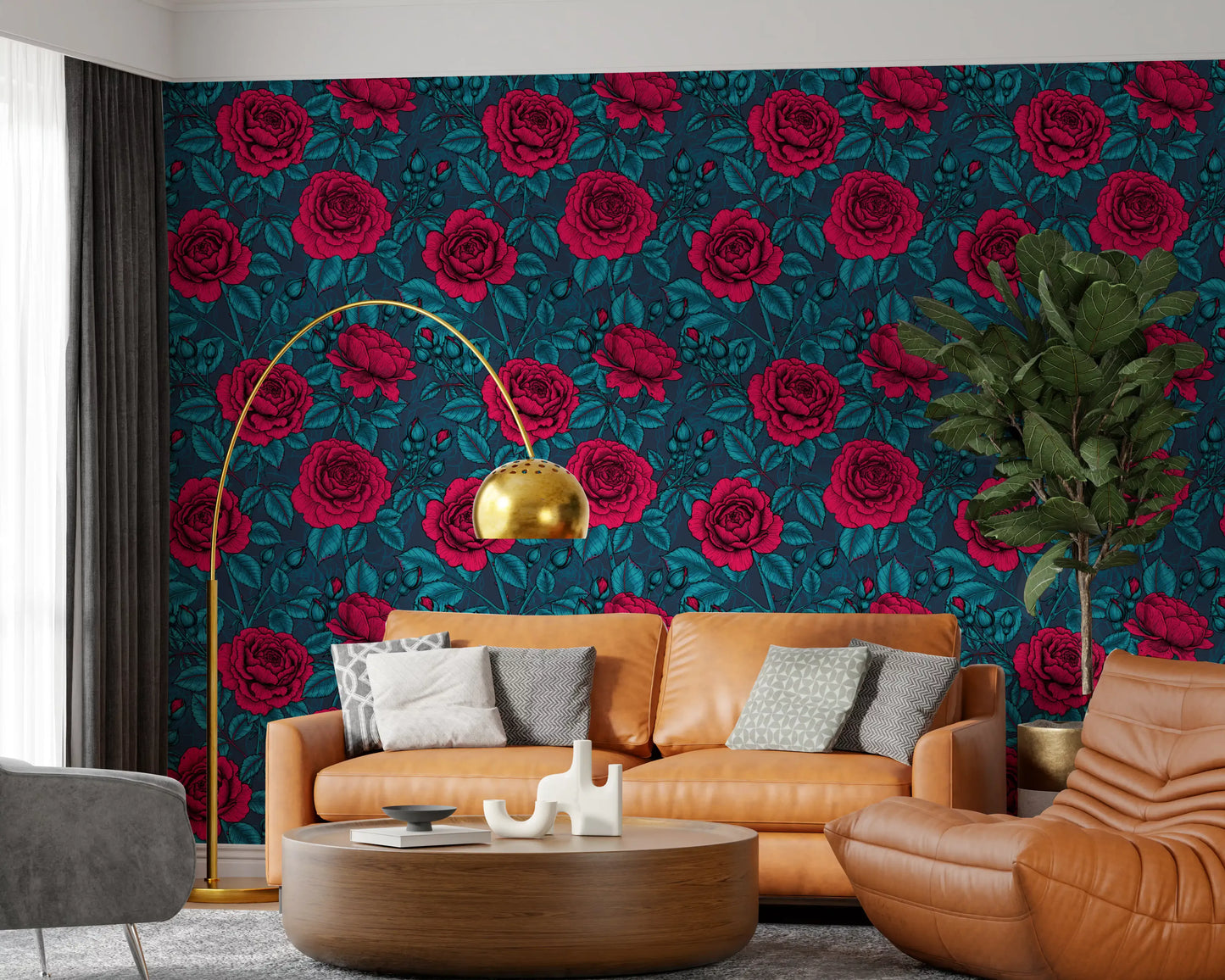 Nocturnal Rose Garden Wallpaper⁠