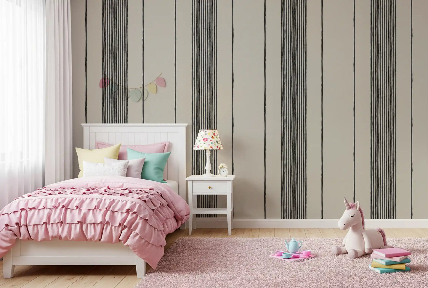Artisanal Striped Linen Wallpaper⁠
