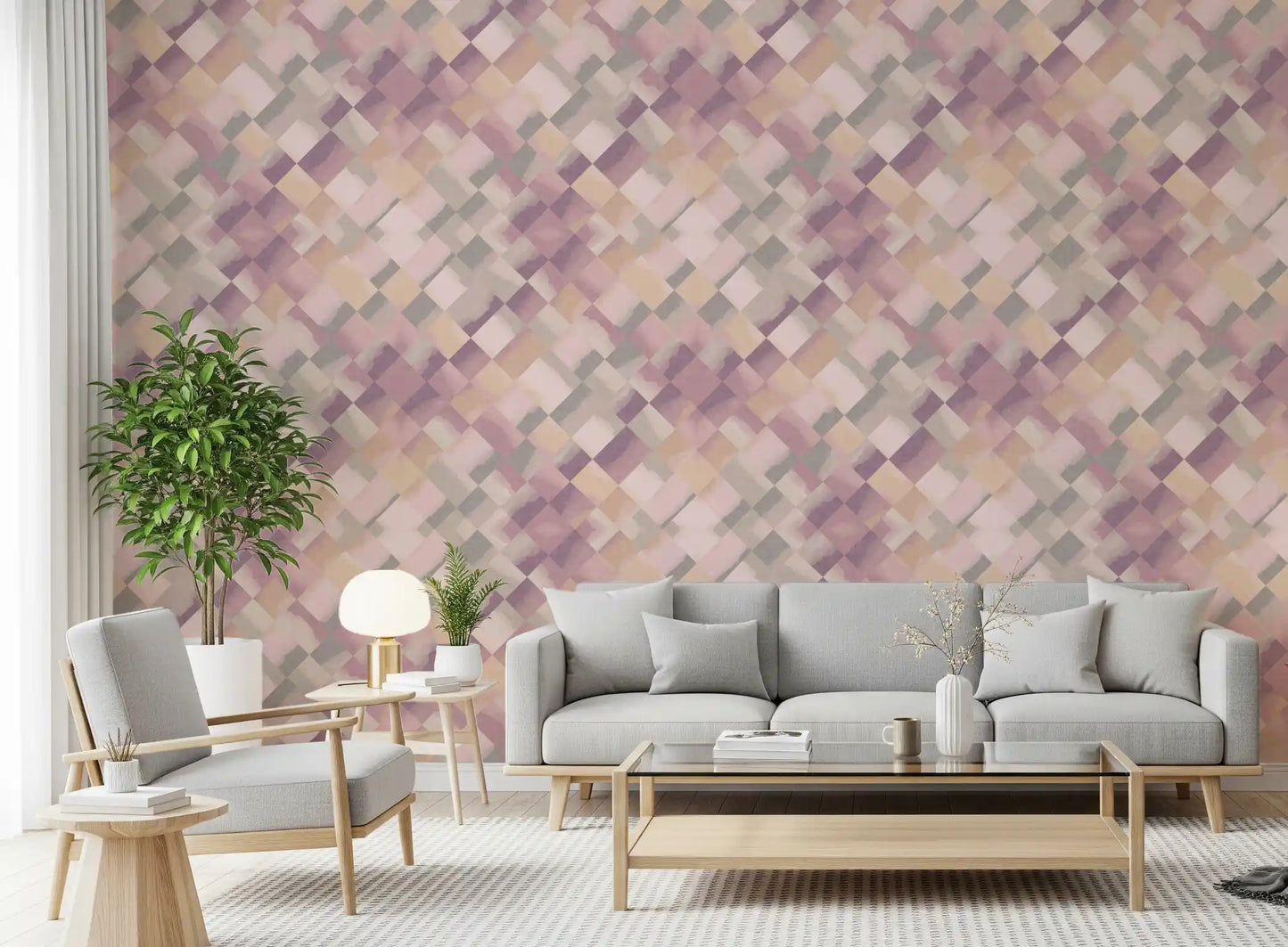 Relax Sunrise Painted Checker Wallpaper⁠