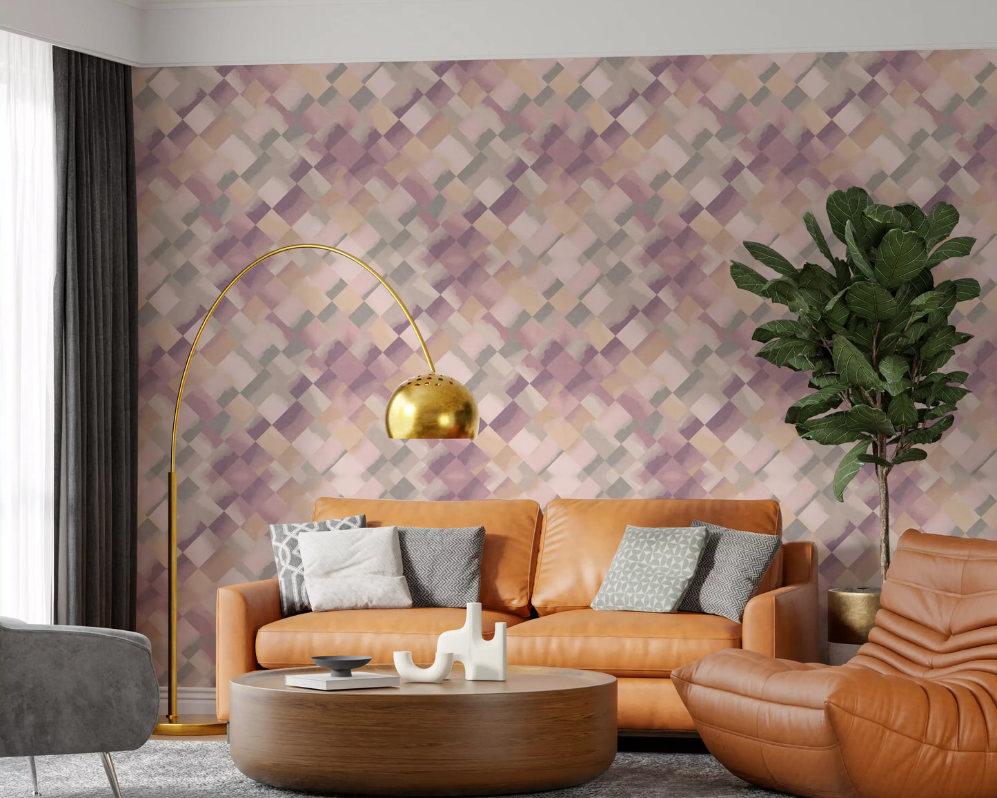 Relax Sunrise Painted Checker Wallpaper⁠