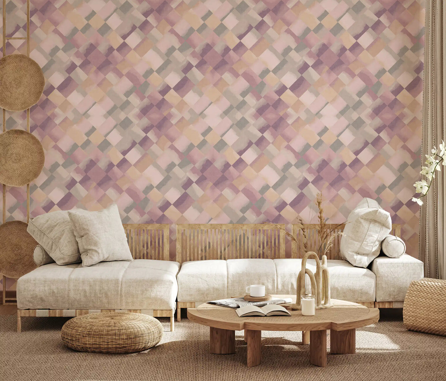 Relax Sunrise Painted Checker Wallpaper⁠
