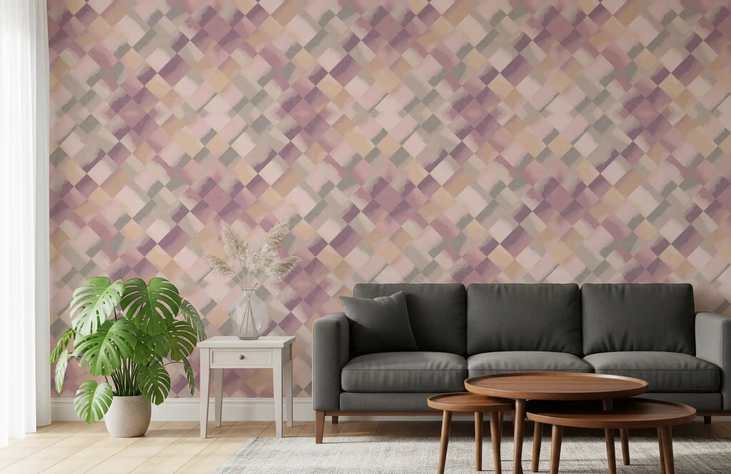Relax Sunrise Painted Checker Wallpaper⁠