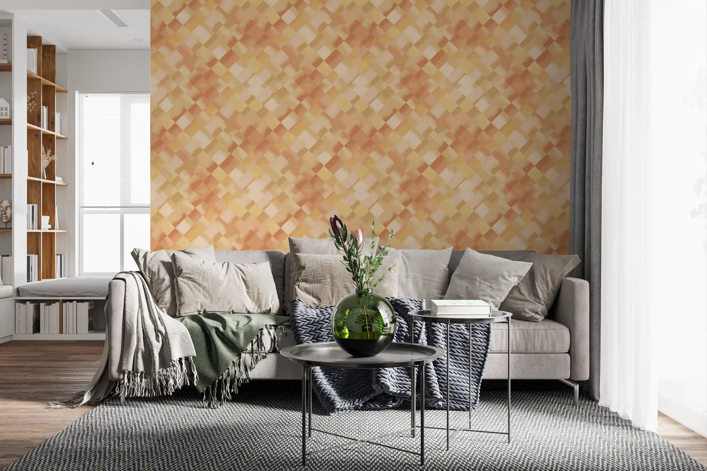 Relax Sunny Painted Checker Wallpaper⁠