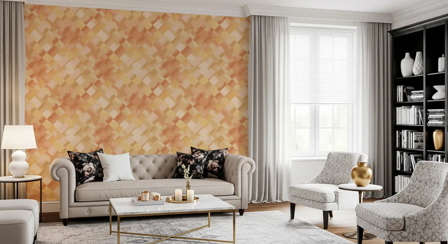 Relax Sunny Painted Checker Wallpaper⁠