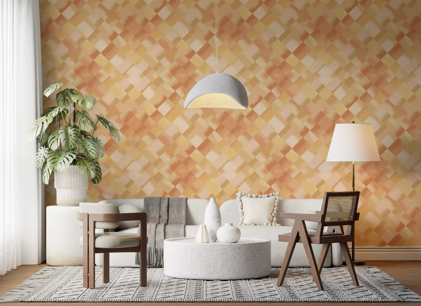 Relax Sunny Painted Checker Wallpaper⁠