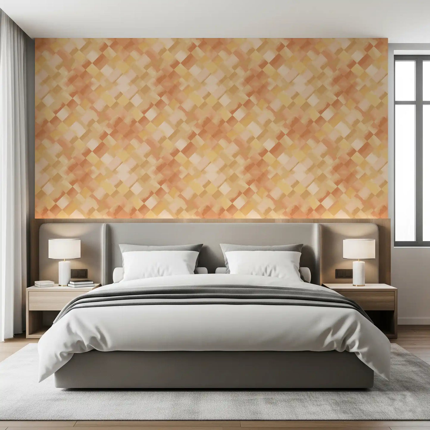 Relax Sunny Painted Checker Wallpaper⁠