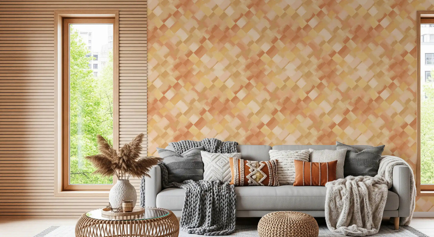 Relax Sunny Painted Checker Wallpaper⁠