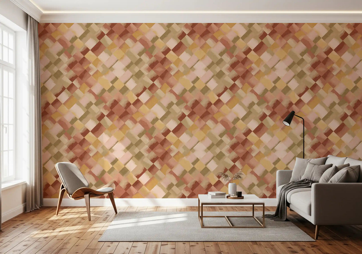 Relax Sunset Painted Checker Wallpaper⁠
