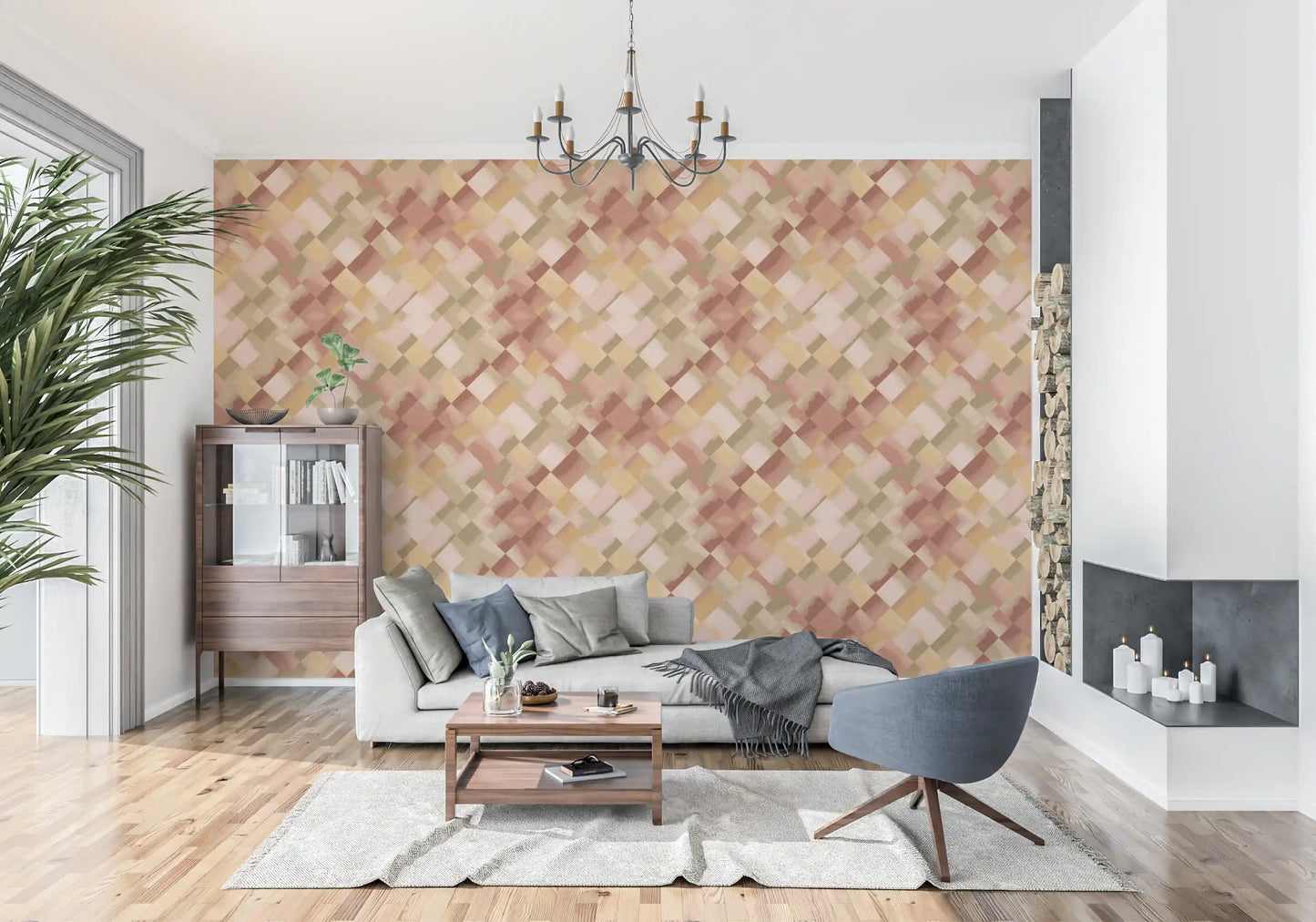 Relax Sunset Painted Checker Wallpaper⁠
