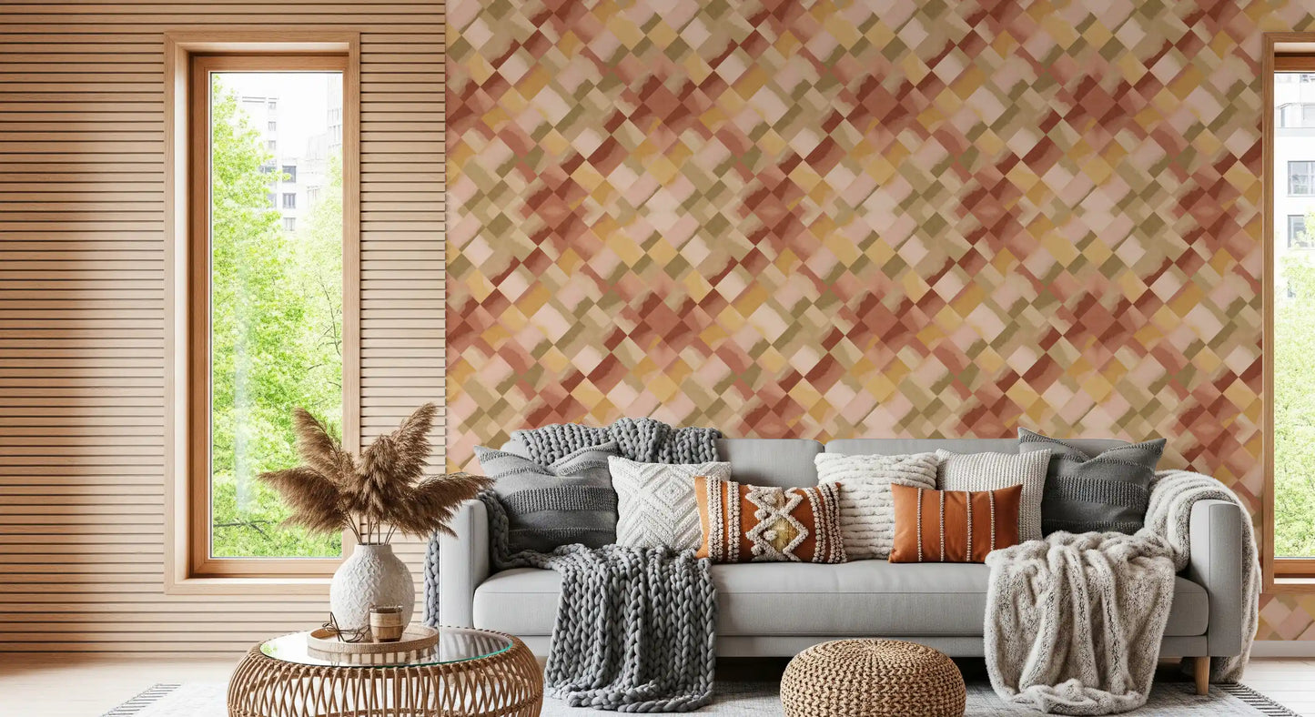 Relax Sunset Painted Checker Wallpaper⁠