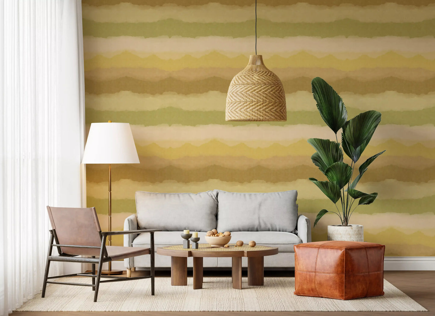 Relax Greenery Painted Horizon Wallpaper⁠