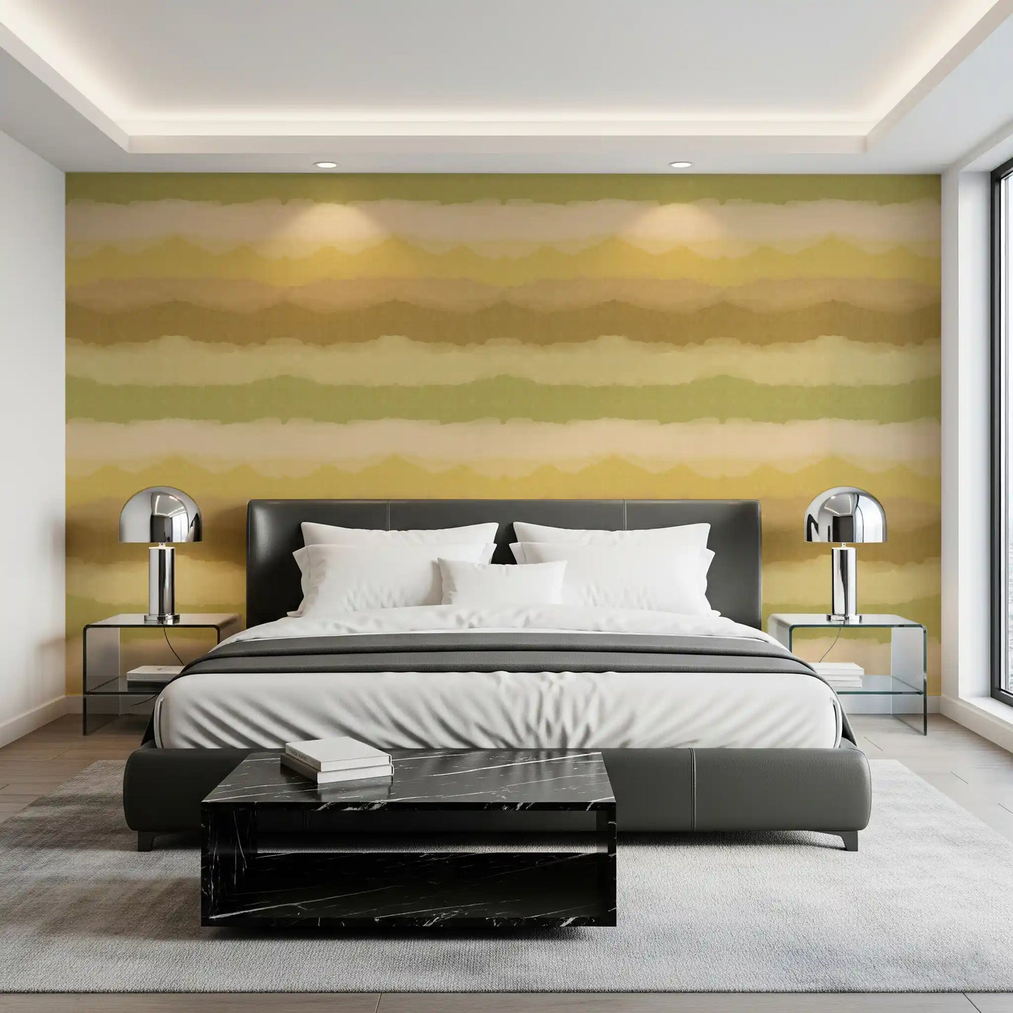 Relax Greenery Painted Horizon Wallpaper⁠