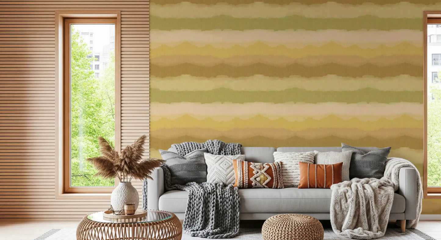 Relax Greenery Painted Horizon Wallpaper⁠