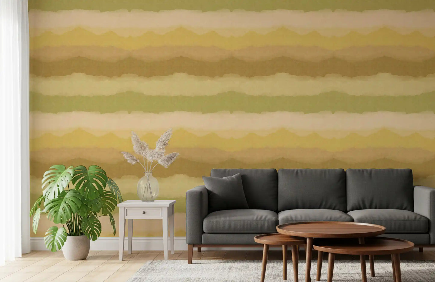 Relax Greenery Painted Horizon Wallpaper⁠