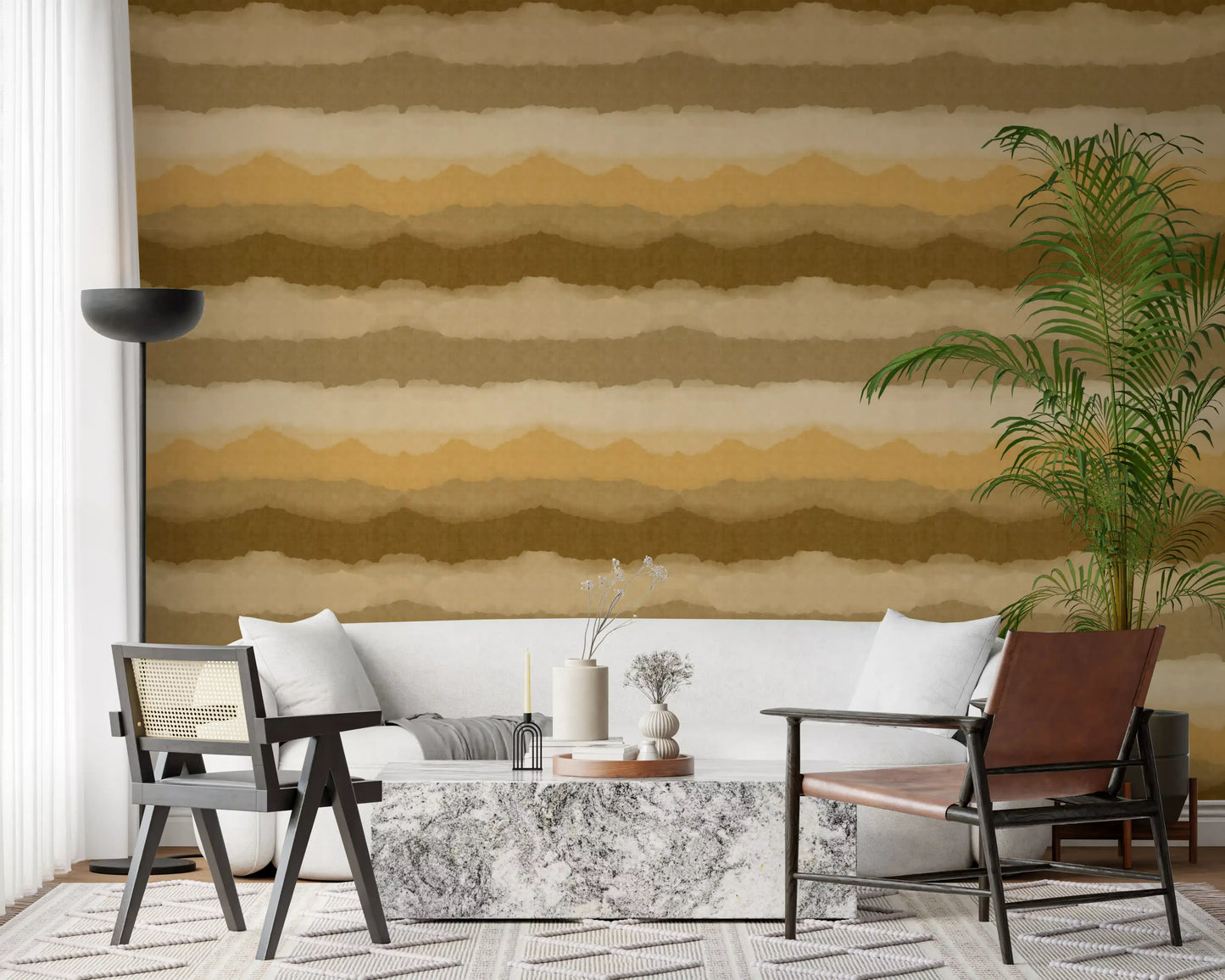 Relax Ocher Painted Horizon Wallpaper⁠
