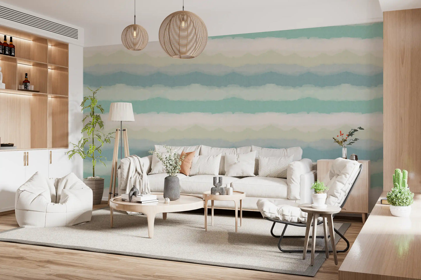 Relax Watery Painted Horizon Wallpaper⁠