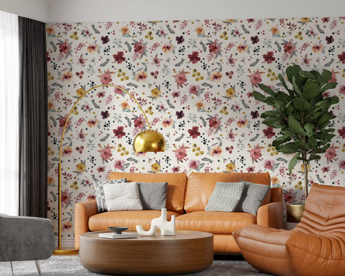 Soft Floral Countryside Wallpaper⁠