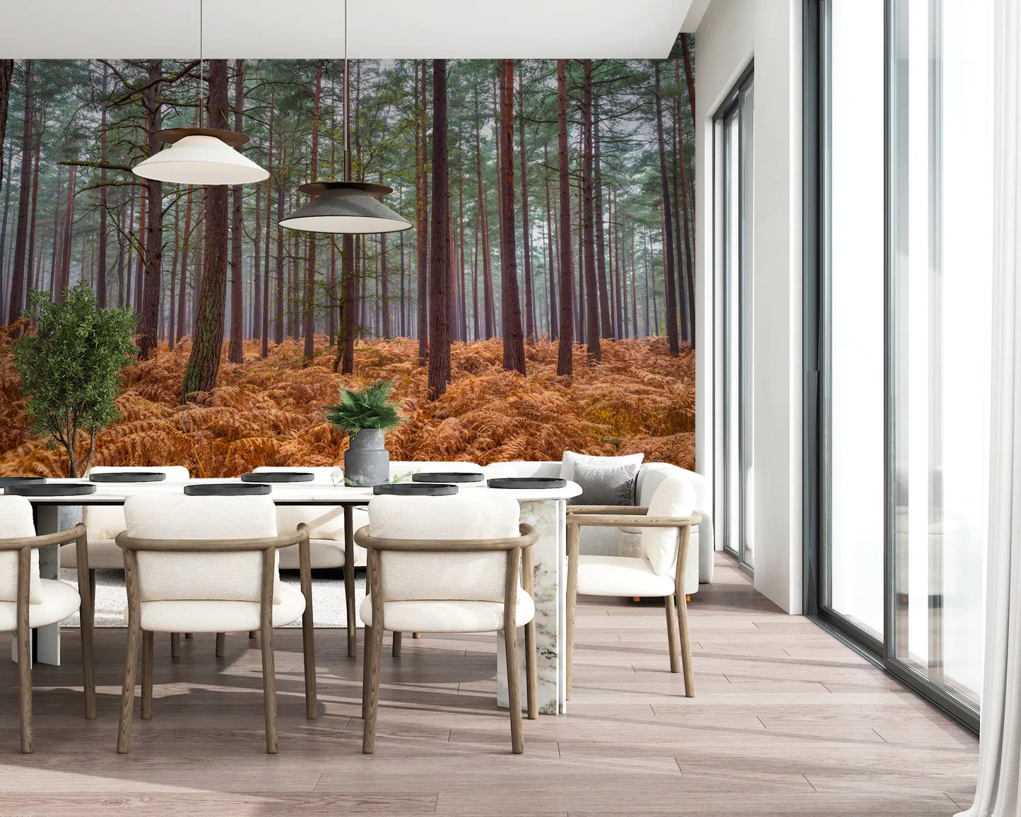 Pine Woods & Ember Ferns Wall Mural