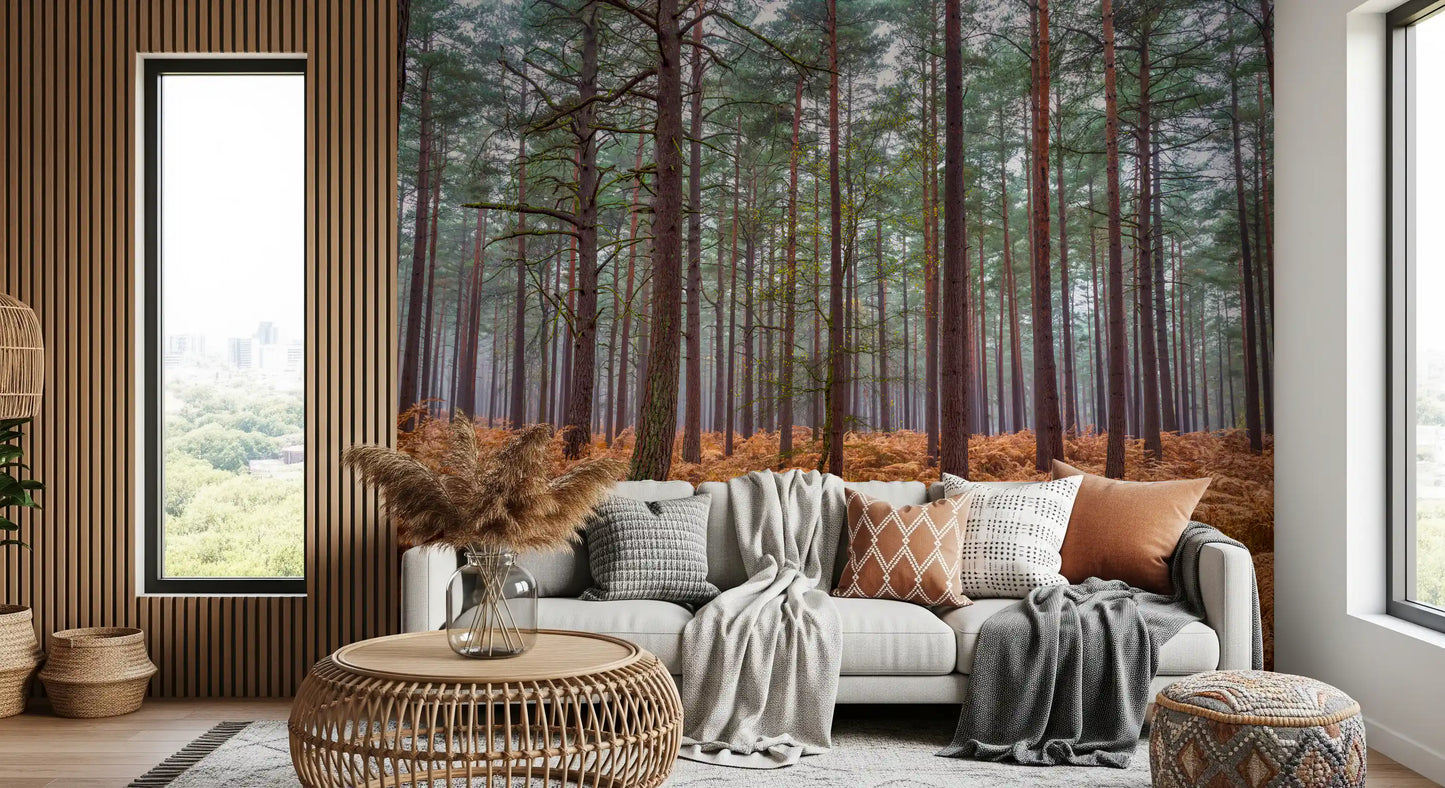 Pine Woods & Ember Ferns Wall Mural