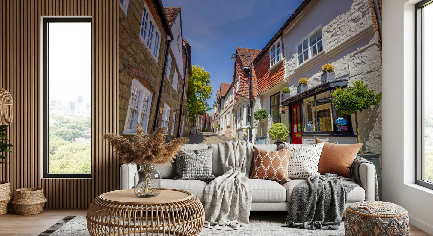 Charming Cobbled Lane Wall Mural