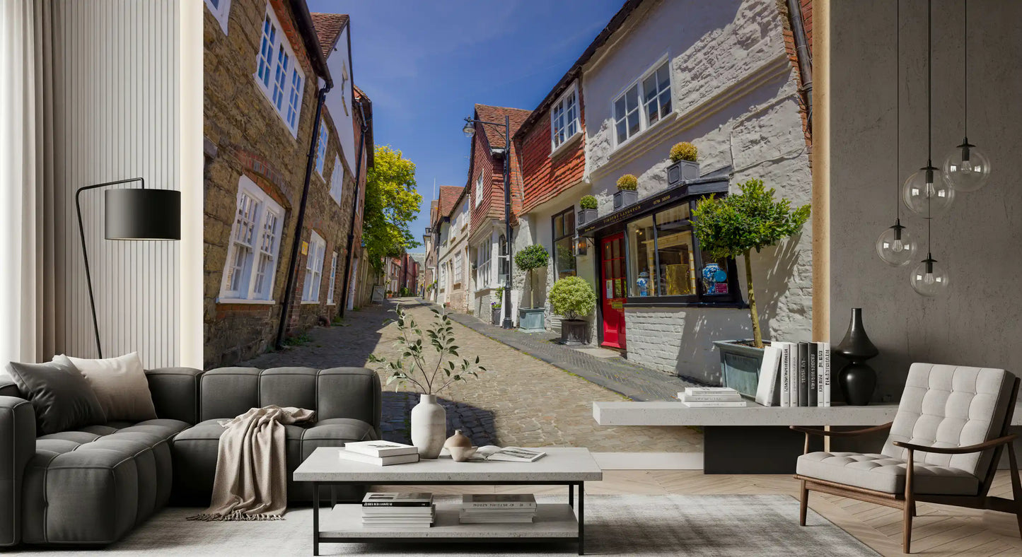 Charming Cobbled Lane Wall Mural